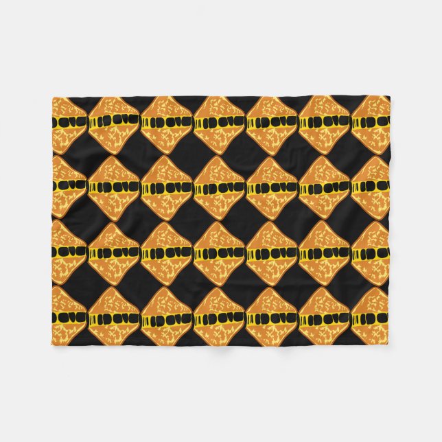 Yummy Delicious Gooey Grilled Cheese Fleece Blanket (Front (Horizontal))