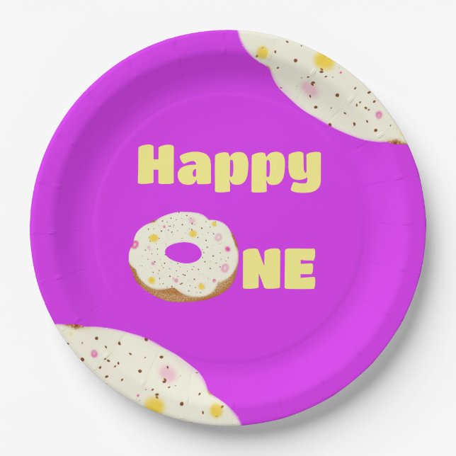 Yummy doughnut paper plate (Front)