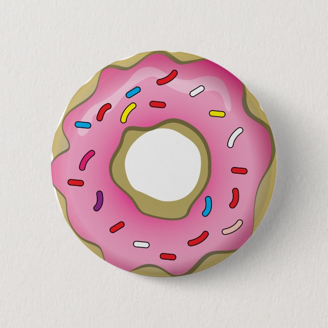 Yummy Doughnut with Icing and Sprinkles 6 Cm Round Badge (Front)