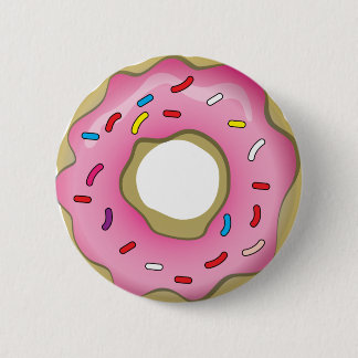 Yummy Doughnut with Icing and Sprinkles 6 Cm Round Badge