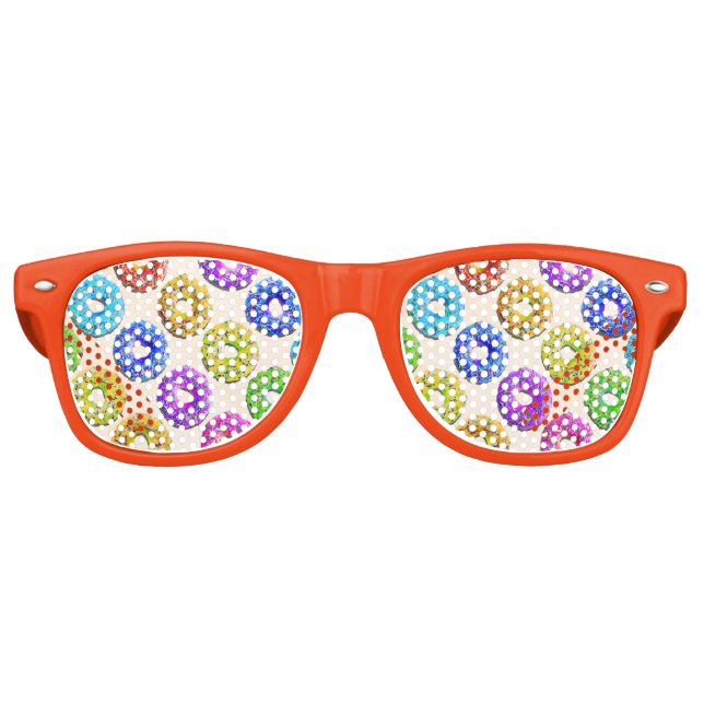 Yummy doughnuts pattern retro sunglasses (Front)