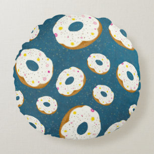 Yummy doughnuts round cushion