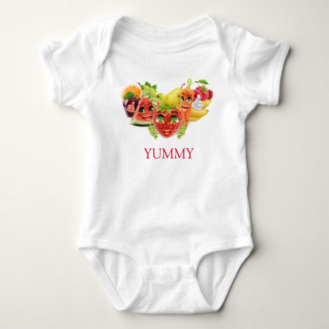 Yummy Fruits  Baby Bodysuit (Front)
