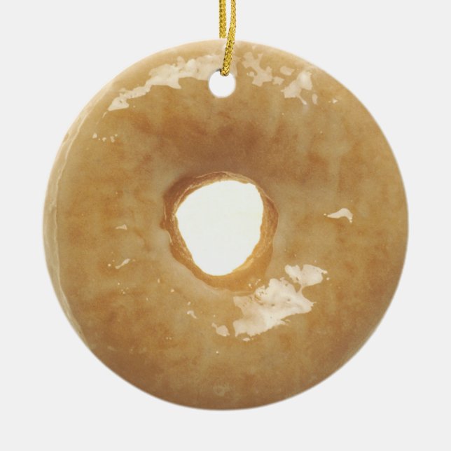 Yummy Glazed Donut Food Christmas Ceramic Tree Decoration (Front)