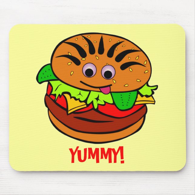 Yummy Hamburger Mouse Mat (Front)