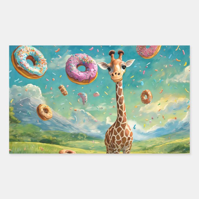 Yummy - I love doughnuts Rectangular Sticker (Front)