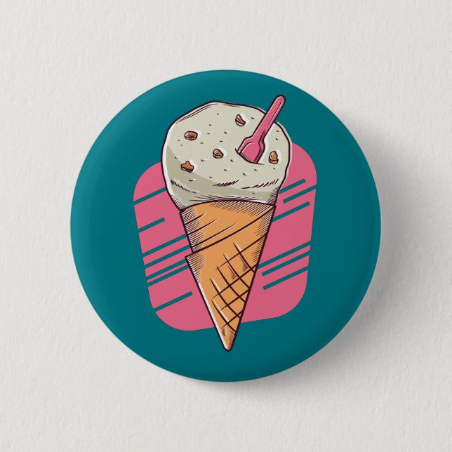 Yummy Ice Cream 6 Cm Round Badge (Front)