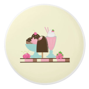 Yummy Ice Cream Desserts Ceramic Knob