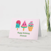 Yummy Ice Cream Trio Summer Vibe Birthday