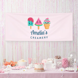 Yummy Ice Cream Trio Summer Vibe Business Banner