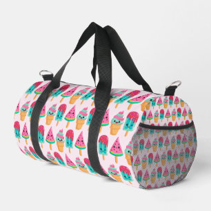 Yummy Ice Cream Trio Summer Vibe Pattern Duffle Bag
