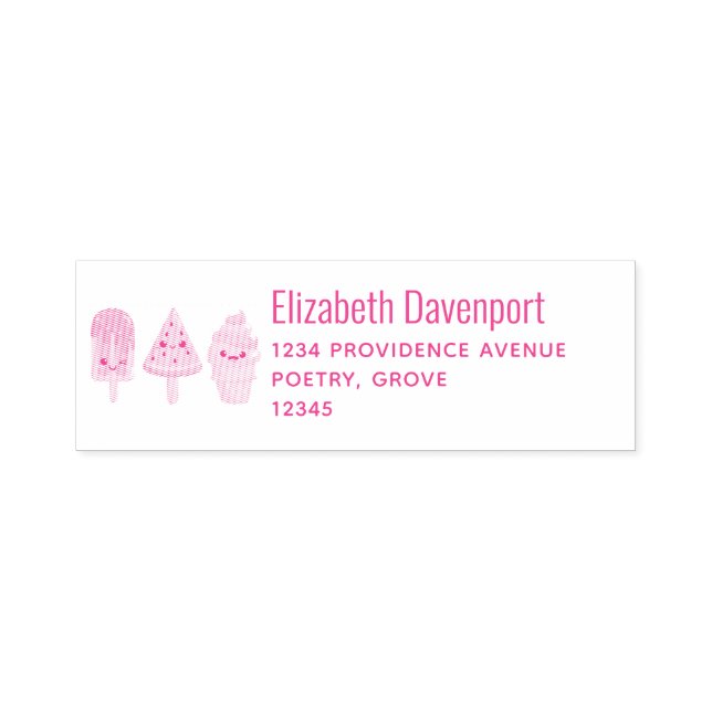 Yummy Ice Cream Trio Summer Vibe Self-inking Stamp (Design)