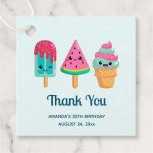 Yummy Ice Cream Trio Summer Vibe Thank You Favour Tags