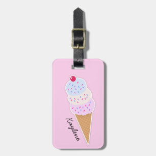 Yummy Icecream Cone Personalised Luggage Tag