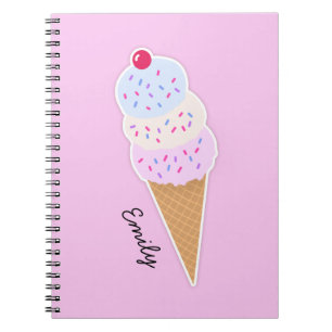 Yummy Icecream Cone Spiral Photo Notebook
