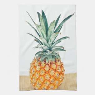 Yummy Pale Pastel Pineapple Print Fruit Tea Towel