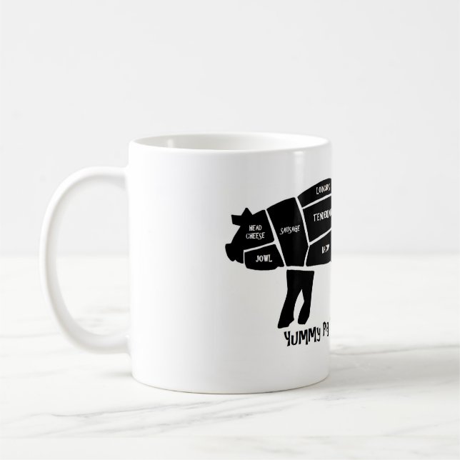 Yummy Pig Parts Coffee Mug (Left)