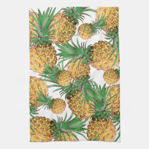 Yummy Pineapple Pattern Print Fruit Tea Towel