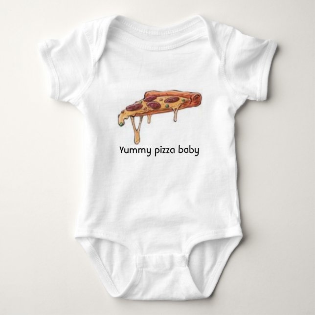 Yummy pizza baby bodysuit (Front)