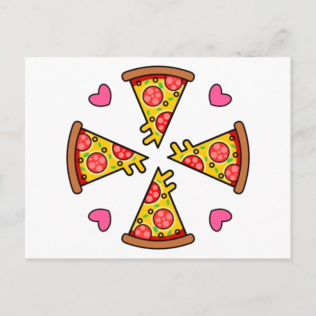 Yummy Pizza Slices Mandara Postcard (Front)