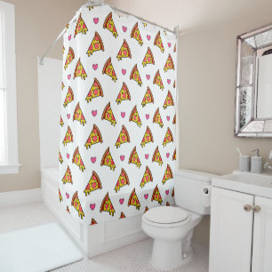 Yummy Pizza Slices Pattern Shower Curtain