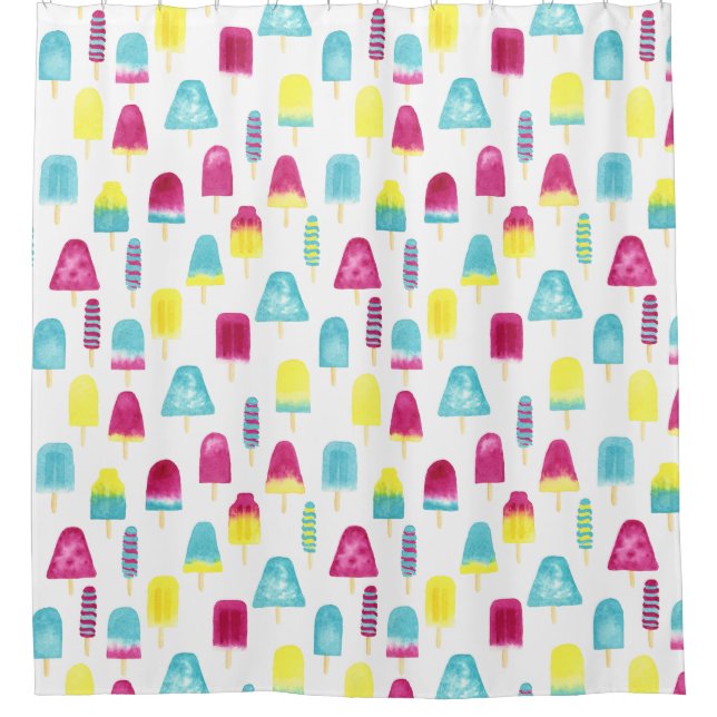 Yummy Popsicles Shower Curtain (Front)