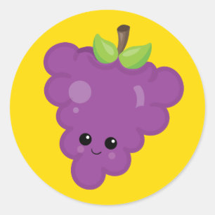 Yummy Purple Grapes Classic Round Sticker
