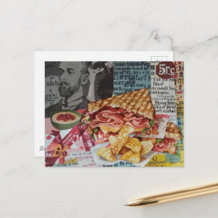 yummy sandwich and chips junk journal Collage Postcard