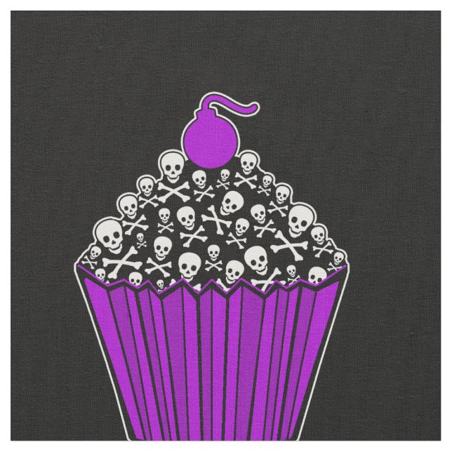 +{ Yummy Skull Cupcakes }+ Fabric (Close Up)
