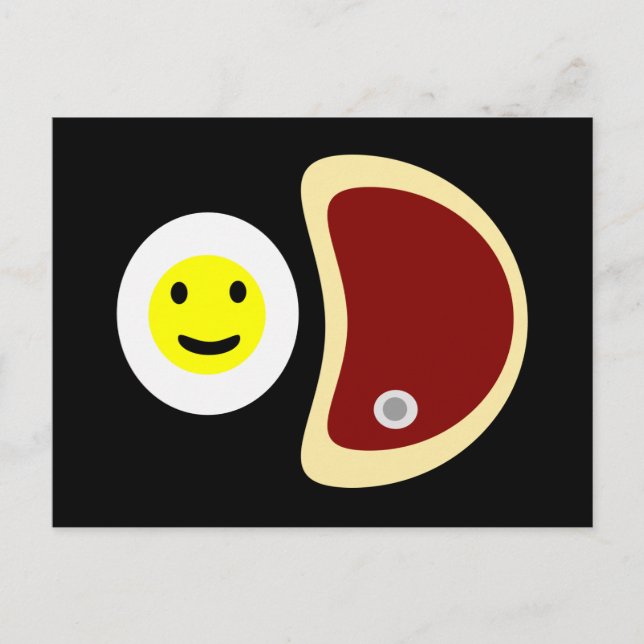 Yummy Steak and Eggs Postcard (Front)