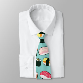 Yummy Sushi Fun Illustrated Pattern Tie