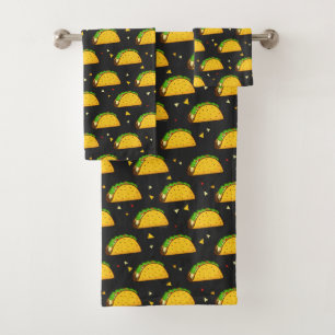 Yummy Taco Pattern Bath Towel Set