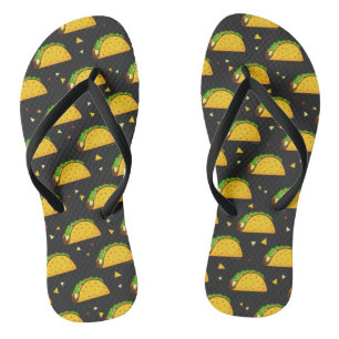 Yummy Taco Pattern Flip Flops