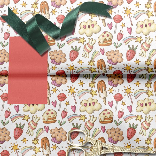 Yummy Treats and Rainbows Pattern Tissue Paper (Creator Uploaded)