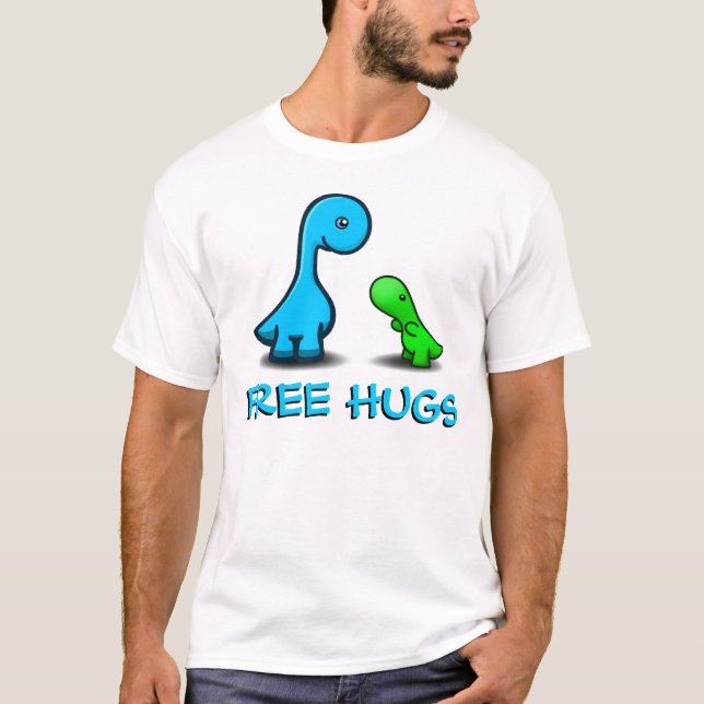 Yummy's Official FREE HUGS Shirt feat. baby dinos (Front)