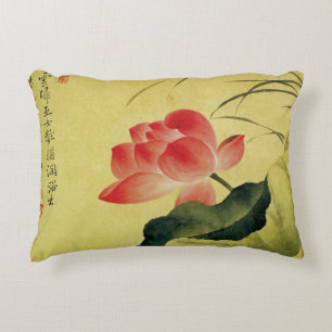 Yun Shouping’s Lotus Flower Decorative Cushion