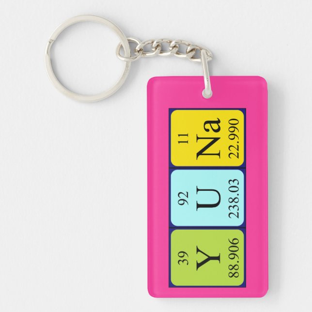 Yuna periodic table name keyring (Front)