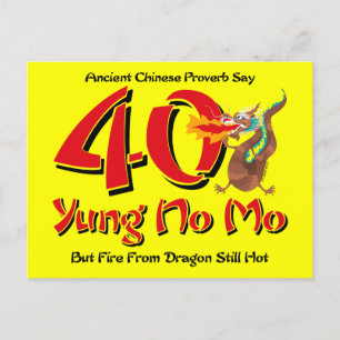Yung No Mo 40th Birthday Postcard Invitation