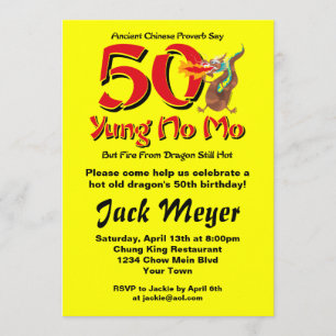 Yung No Mo 50th Birthday Invitation