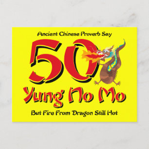 Yung No Mo 50th Birthday Postcard Invitation