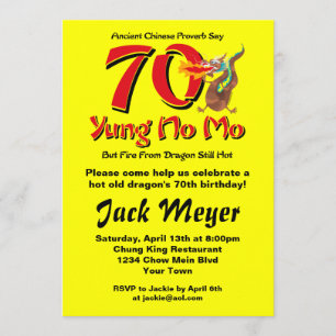 Yung No Mo 70th Birthday Invitation