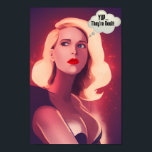 "Yup, they're real" Funny Pop Art Canvas Poster<br><div class="desc">Funny, Fun and festive art print. Add some comic relief to your home or office with this funny Pop Art Canvas featuring an illustration of big breasts. Beautiful blonde woman thinking. Funny meme poster. Perfect for brightening up any space with its vibrant colors and humorous artwork. Available for purchase online...</div>