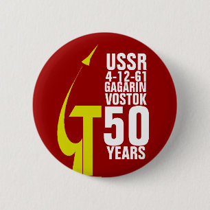 YURI GAGARIN VOSTOK ONE 6 CM ROUND BADGE