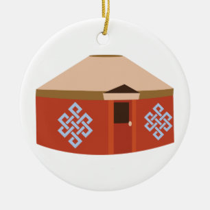 Yurt Ceramic Tree Decoration
