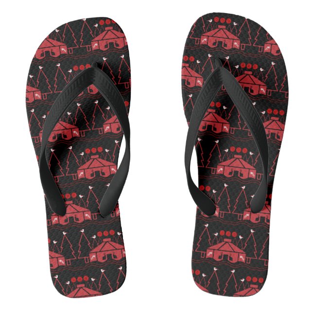 Yurt Living In Nature Flip Flops (Footbed)