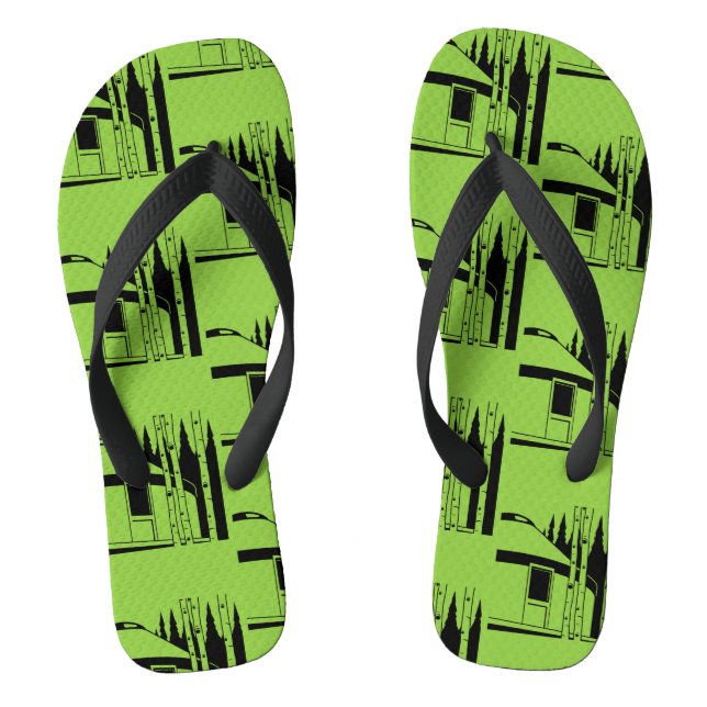 Yurt Living In Nature Flip Flops (Footbed)