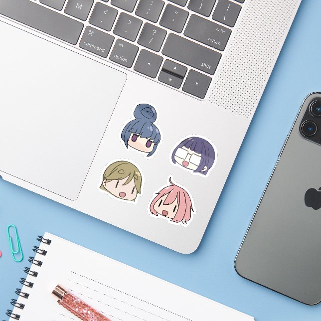 Yuru Camp All Character Chibi Sytle (Laptop w/ iPhone)