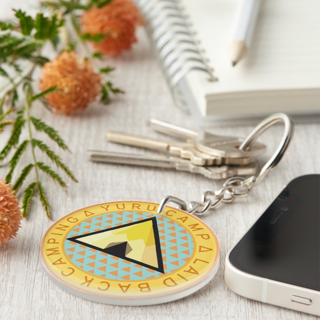 Yuru Camp Badge - Laid Back Camping Logo Key Ring (Front Right)