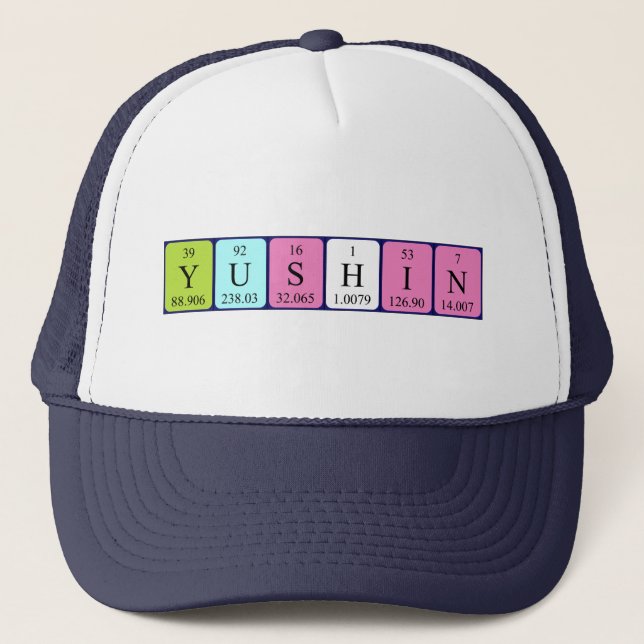 Yushin periodic table name hat (Front)