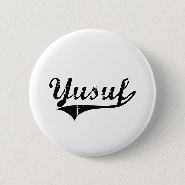 Yusuf Classic Style Name 6 Cm Round Badge (Front)